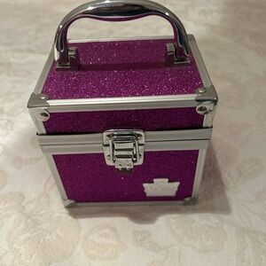 Cabodles Purple Glitter with Silver Accents make up storage